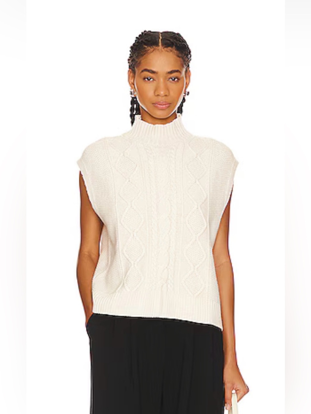 One Grey Day Perry Mockneck Vest, Wool & Cashmere  XS But Oversized NWT